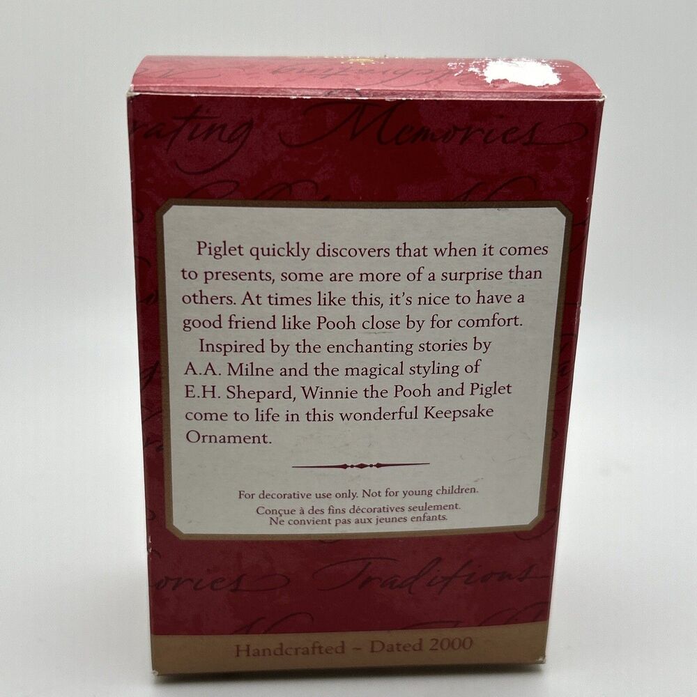 Hallmark Keepsake Piglets Jack-in-the-Box Ornament 2000 Classic Pooh Collection - Picture 5 of 11